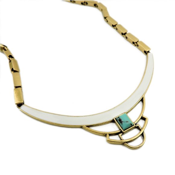 Stella Dot Turquoise Gold Pendant Necklace - Picture 3 of 3